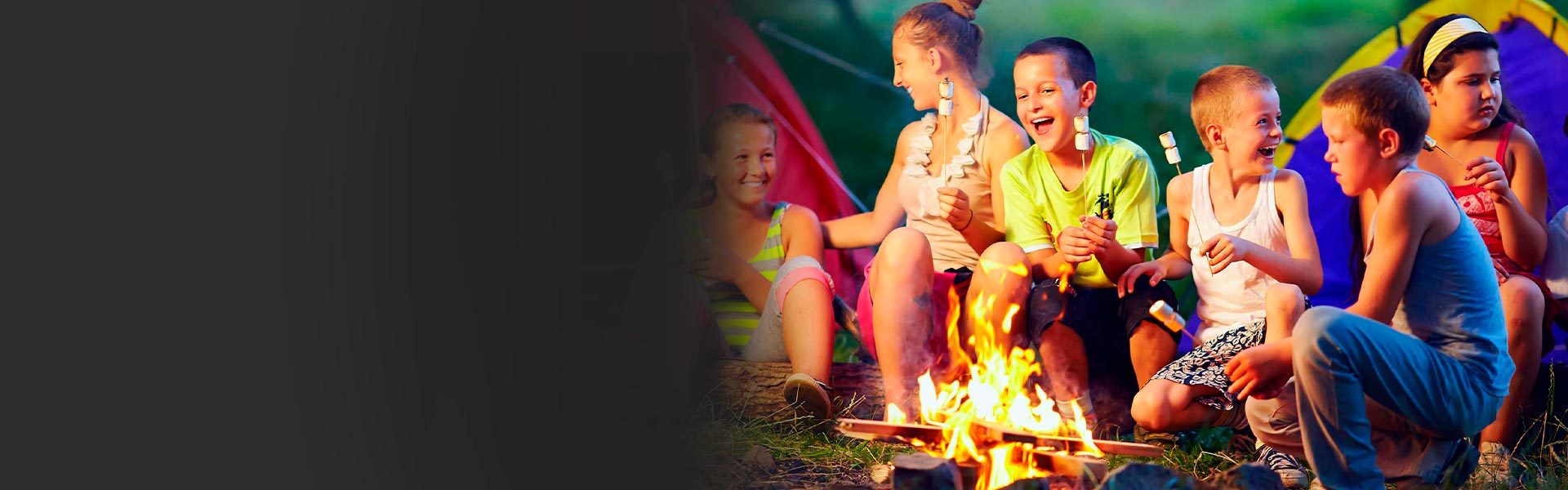 дети в лагере баннер